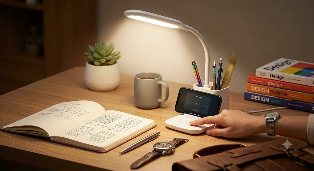 LED Desk Lamp with Adjustable Brightness